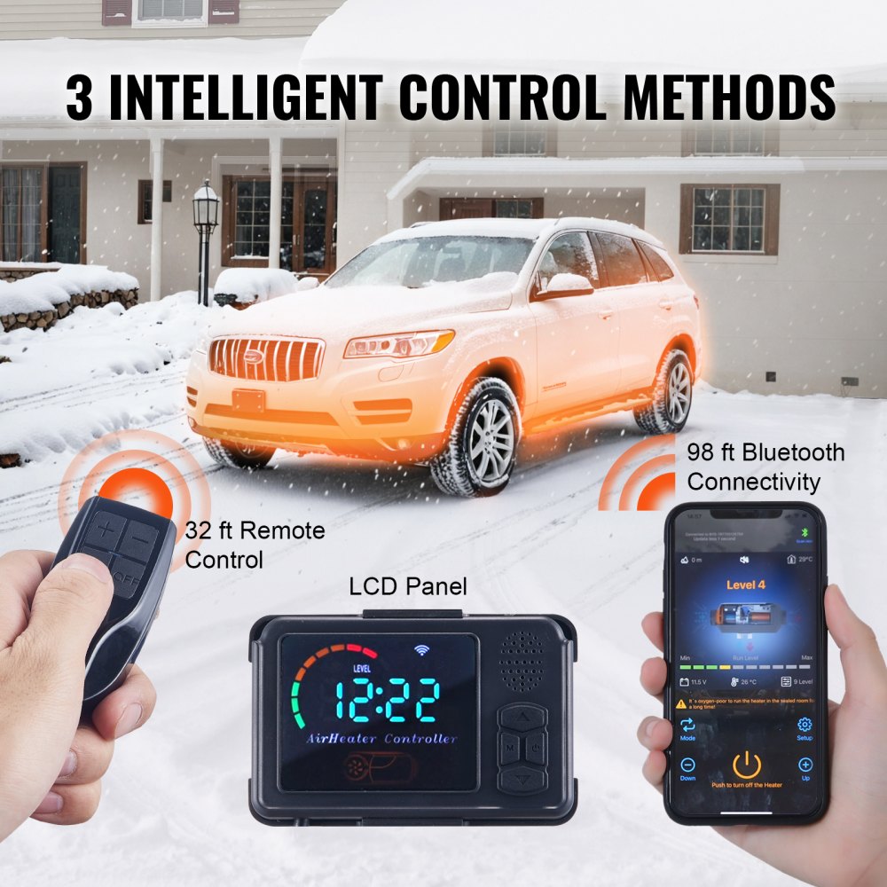 VEVOR Diesel Air Heater All-in-one 12V 8KW Bluetooth App LCD για Αυτοκίνητο RV σε εσωτερικούς χώρους