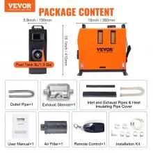 VEVOR 8 KW Diesel Air Heater, Bluetooth App Control All-on-one Diesel Heater with Automatic Altitude Adjustment, Remote Control and LCD, Portable Parking Heater for RV Trailer Camper Van Boat