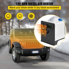 VEVOR Diesel Air Heater, 5KW Parking Heater, All in One 12V Truck Heater, Four Outlet Holes, with LCD Switch, Remote Control, Fast Heating Diesel Heater, For RV Truck, Boat, Bus, Car Trailer, Caravans