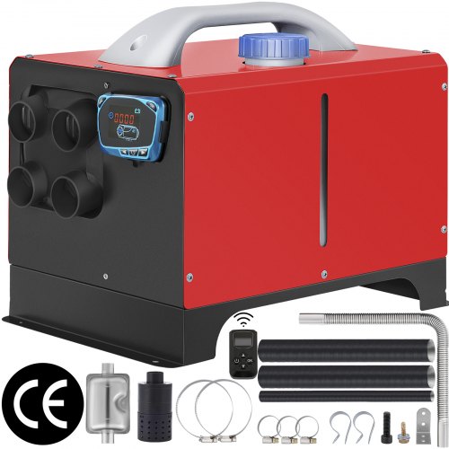 VEVOR Diesel Air Heater, 5KW Mini Parking Heater, 12V Truck Heater, Four Air Outlets, All in One Design, with LCD Switch, Remote Control, Fast Heating Diesel Heater, For RV Truck, Boat, Bus