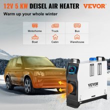 VEVOR Diesel Air Heater, 5KW Parking Heater, All in One 12V Truck Heater, One Air Outlet, LCD Switch, Remote Control, Fast Heating Diesel Heater, For Truck, Boat, Car Trailer, Campervans, Caravans