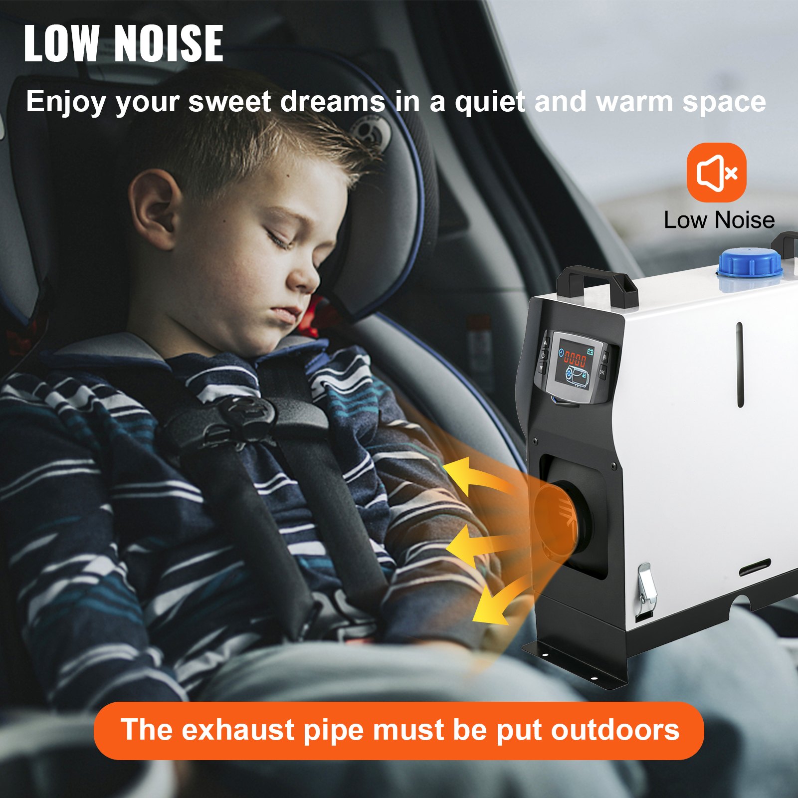 VEVOR Diesel Air Heater, 5KW Parking Heater, All in One 12V Truck Heater, One Air Outlet, LCD Switch, Remote Control, Fast Heating Diesel Heater, For Truck, Boat, Car Trailer, Campervans, Caravans