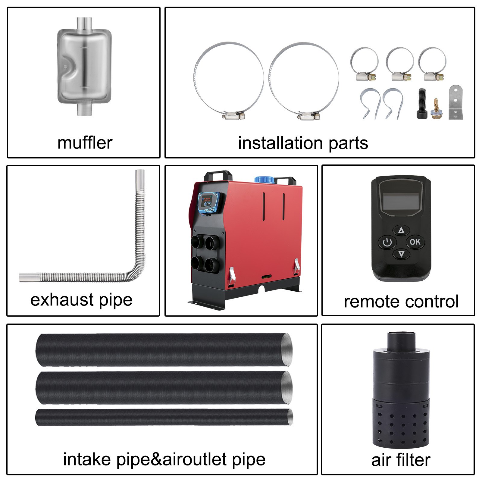 12V 3KW Diesel Air Heater For RV Trucks (With Blue LCD Display)