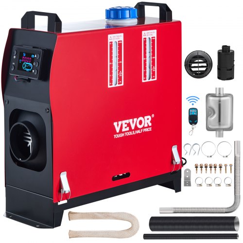 VEVOR 5KW dízel légfűtő, minden egyben 12V dízel állófűtés hangtompító, dízel fűtés távirányító LCD kapcsolóval