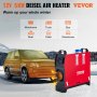 12v VEVOR diesel air heater warming vehicle in snowy, sleety, and rainy conditions.