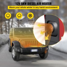 Încălzitor de aer diesel VEVOR 5KW, tobe de eșapament pentru încălzire de parcare diesel de 12 V, telecomandă pentru încălzitor diesel cu comutator LCD