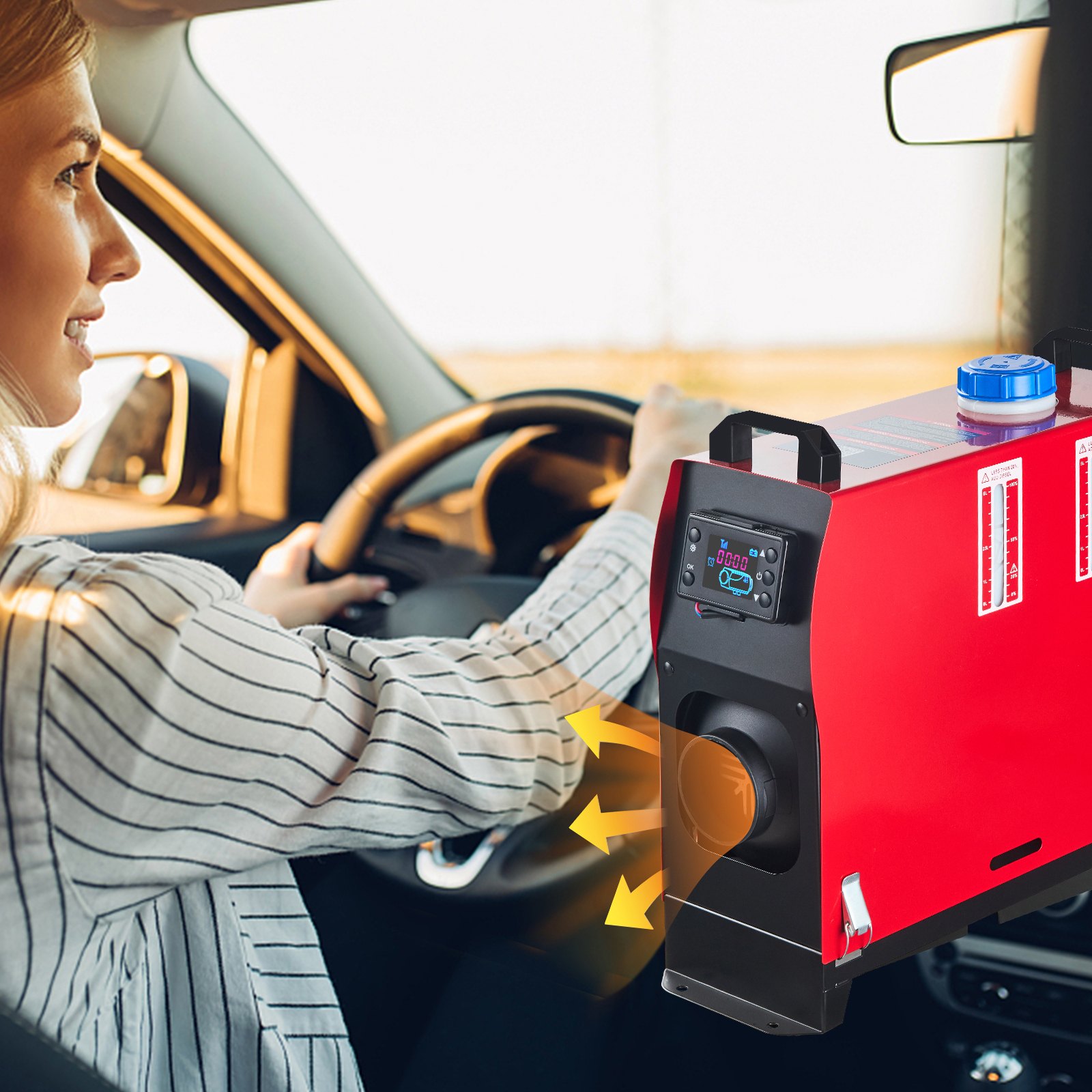 Θερμαντήρας Diesel VEVOR 12V 5KW, Αεροθερμαντήρας Diesel All-in-One με διακόπτη LCD και τηλεχειριστήριο, Αεροθερμαντήρας Diesel, Σιγαστήρας θερμαντήρα στάθμευσης, Θερμαντήρας Diesel για φορτηγά, αυτοκίνητα, σκάφη, τροχόσπιτα, SUV (1 τρύπα)