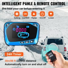 VEVOR 5KW Diesel Air Heater Detachable All in One Air Outlet Diesel Heater 12V Remote Control Parking Heater with Silencer and Blue LCD Switch for RV Trucks Bus and Boats