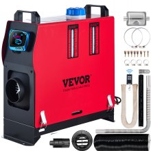 VEVOR Réchauffeur d'air diesel 5 kW amovible tout-en-un avec sortie d'air diesel 12 V avec télécommande et interrupteur LCD bleu pour camping-car, camions, bus et bateaux