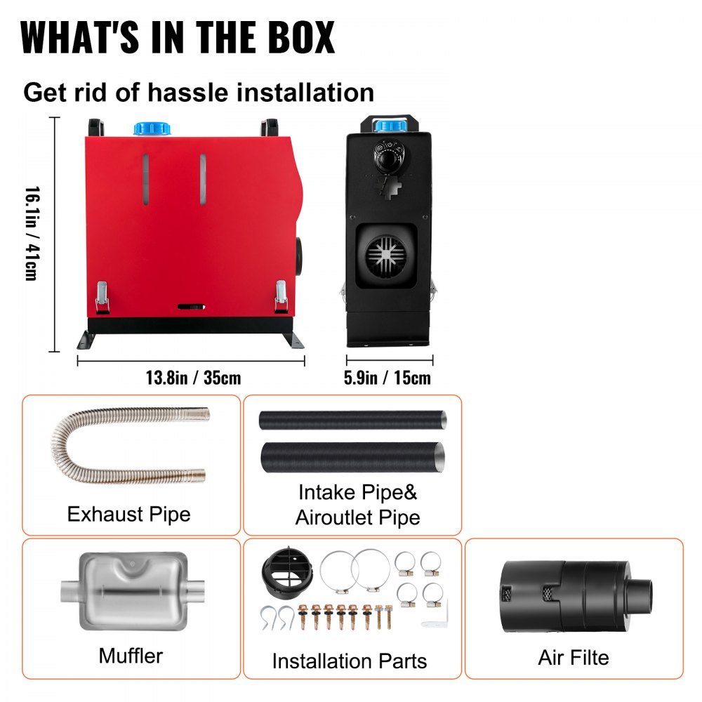 Air Diesel Heater 12V 8KW With Paw Shaped Switch 1 Air Outlet  For RV Trucks