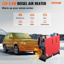 Încălzitor diesel VEVOR 12V Tobă de încălzire a aerului diesel 8KW Încălzitor de aer diesel cu control întrerupător în formă de labe pentru mașini, camioane, barcă și autobuz