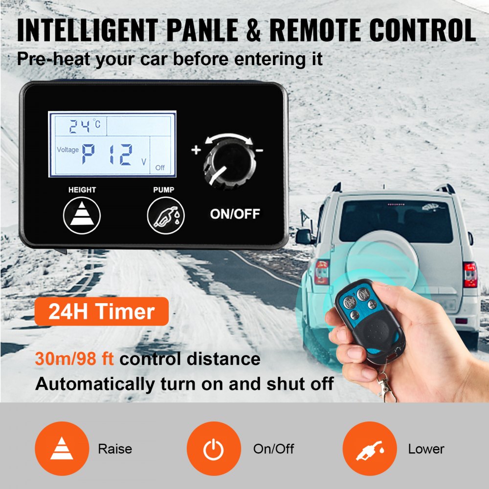 Air Diesel Heater Fuel 12V 8KW With LCD Switch 1 Air Outlet For RV Trucks