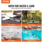 VEVOR Landscape Rake, 36" Head Aluminum Landscape Rake, Lake Weed Rake with 102.36" Adjustable Extension Handle, Rope and Float, for Loosening Soil, Lawn Care, Weeding Lake, Garden, Pond