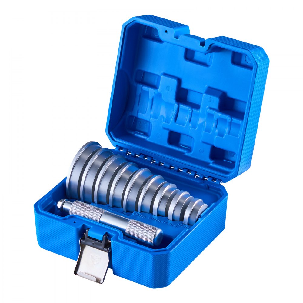 VEVOR Bearing Press Kit, 10 Pcs, Bearing Race and Seal Driver Set with 9 Bushings and Handle Shaft, Bushing Driver Tool Set, Heavy Duty Aluminum Alloy Removal Installation Tool Kit with Storage Case