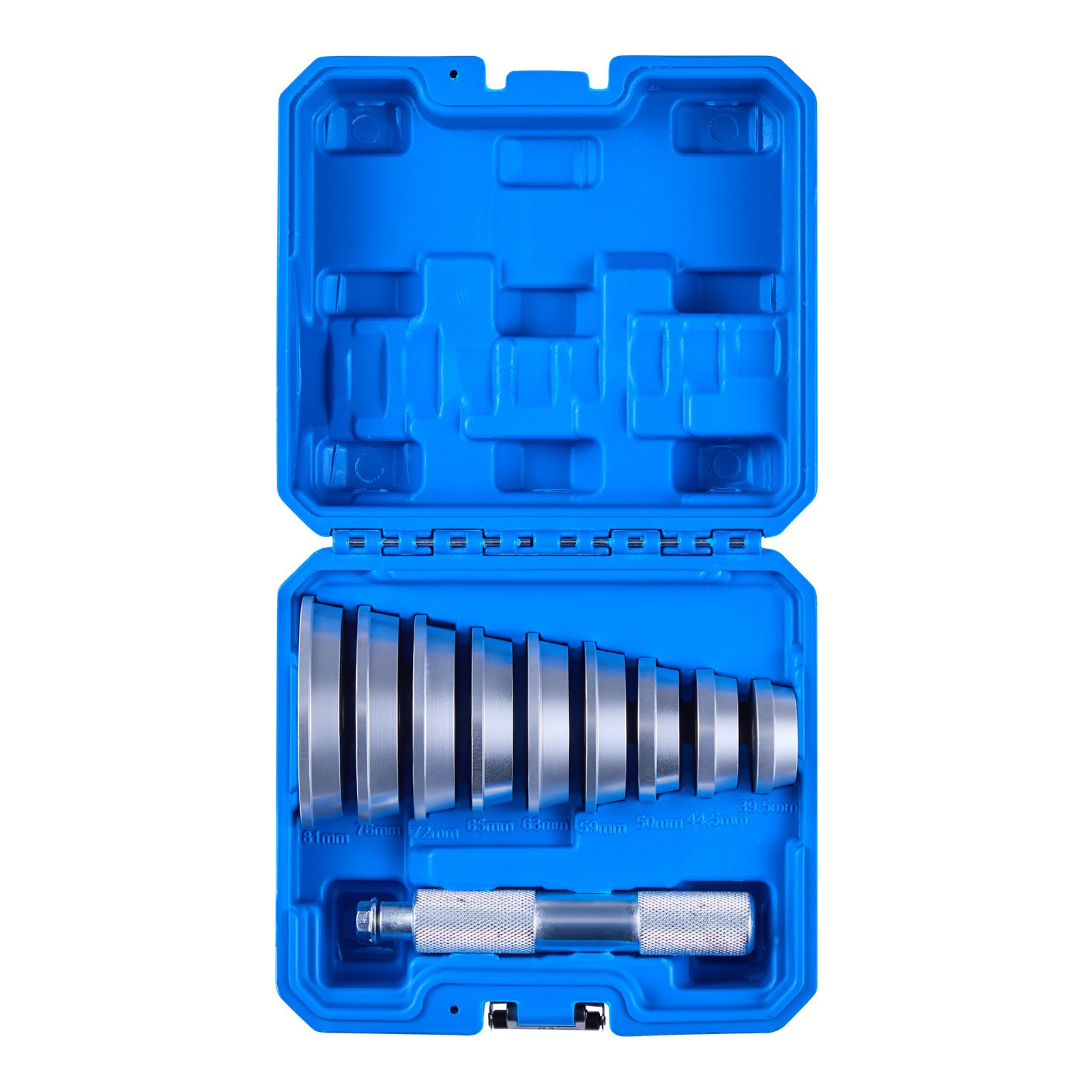 VEVOR Bearing Press Kit, 10 Pcs, Bearing Race and Seal Driver Set with 9 Bushings and Handle Shaft, Bushing Driver Tool Set, Heavy Duty Aluminum Alloy Removal Installation Tool Kit with Storage Case