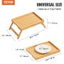VEVOR Bed Tray Table with Foldable Legs, Bamboo Breakfast Tray for Sofa, Bed, Eating, Snacking, and Working, Folding Serving Laptop Desk Tray, Portable Food Snack Platter for Picnic, 15.7" x 11"