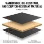 VEVOR bed tray table layers: top scratch-resistant bamboo sticker, mdf tabletop, bottom protective layer.