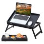 VEVOR Sengebrettbord med sammenleggbare ben, frokostbrett i bambus for sofa, seng, spising, snacks og arbeid, justerbar bordskråning for servering av bærbar PC-bord, bærbar matsnackfat, 20"x12,2
