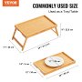 VEVOR Bed Tray Table with Foldable Legs, Bamboo Breakfast Tray for Sofa, Bed, Eating, Snacking, and Working, Folding Serving Laptop Desk Tray, Portable Food Snack Platter for Picnic, 19.7" x 11.8"