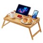 VEVOR-sengebakkebord med foldbare ben og medieåbning, bambus-morgenmadsbakke til sofa, seng, spisning, snacks og arbejde, servering af bærbar skrivebordsbakke tv-bakke, bærbar madsnackfad, 19,7" x 11,8