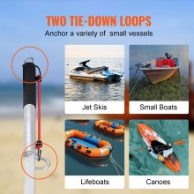 VEVOR Sand Spike Boat Anchor Pole, 36" Galvanized Carbon Steel Slide Anchor Shore Spike, Self-Hammering Beach Spike Anchor for Small Boat Jetski Pontoon Kayak, with Bungee Cord and Oxford Storage Bag