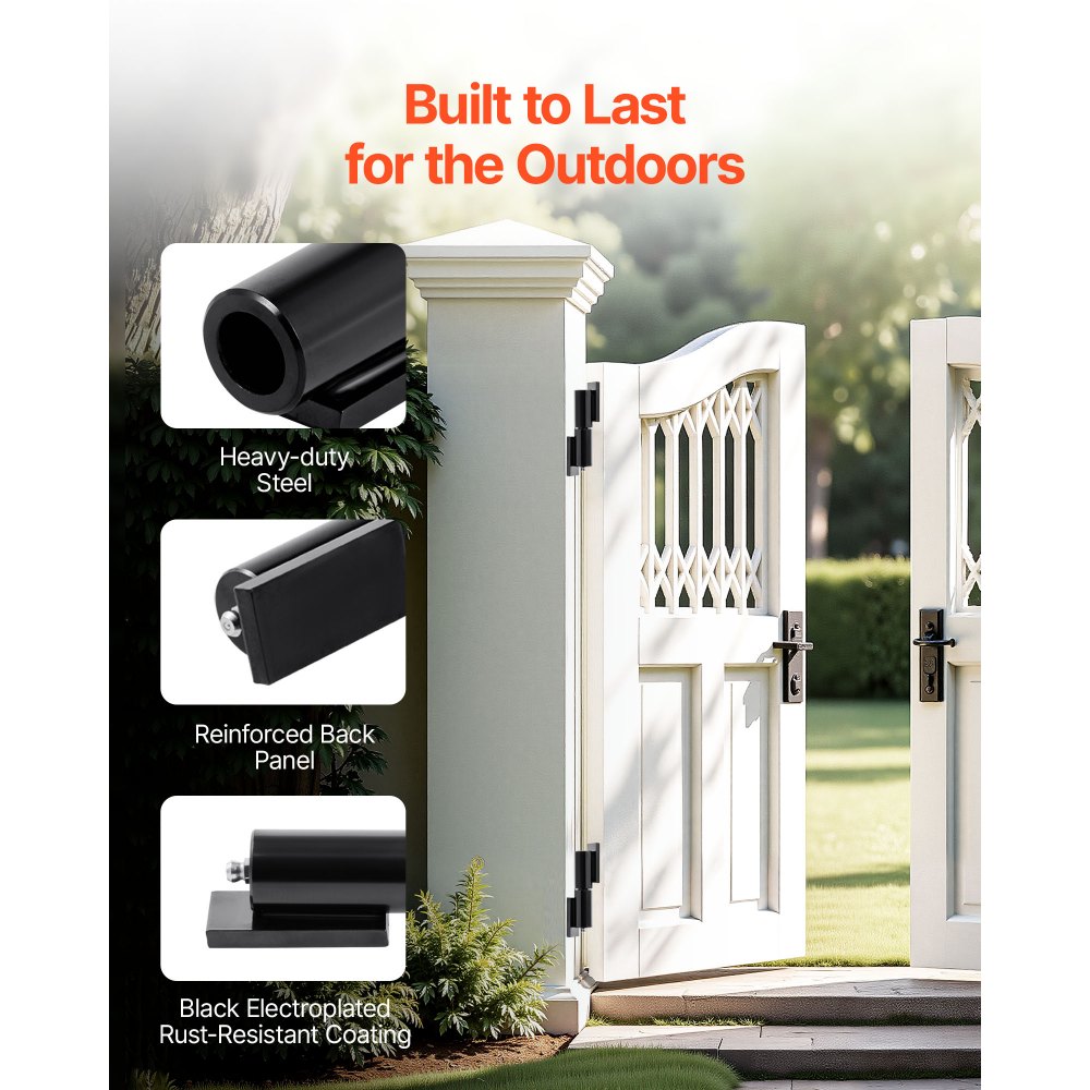 VEVOR Heavy Duty Gate Hinges, 2-Pack 7-Inch Barrel Gate Hinge, Weld On Hinges 900 lbs Load Capacity for Swing Trailer Gates, Grease Zerk Fitting & Internal Ball Bearings for Smooth Operation