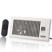 VEVOR Ventilador de refuerzo de registro, ventilador de ventilación silencioso para orificios de registro de 4" x 10", con control remoto y control de termostato, velocidad ajustable para calefacción, refrigeración, ventilación inteligente, color blanco
