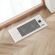 VEVOR Ventilateur d'appoint de registre silencieux pour trous de registre de 10,2 x 30,5 cm, avec télécommande et contrôle du thermostat, vitesse réglable pour le chauffage et le refroidissement, ventilation intelligente, blanc