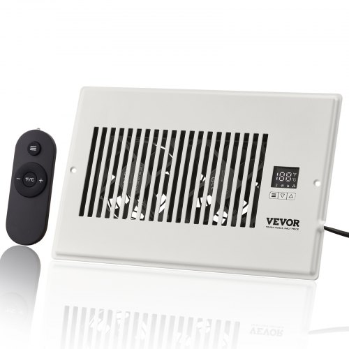 VEVOR Register Booster Fan, Quiet Vent Booster Fan Fits 6” x 10” Register Holes, with Remote Control and Thermostat Control, Adjustable Speed for Heating Cooling Smart Vent, White