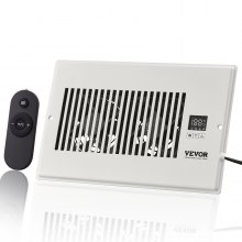 VEVOR Ventilador de refuerzo de registro, ventilador de ventilación silencioso para orificios de registro de 6" x 10", con control remoto y control de termostato, velocidad ajustable para calefacción, refrigeración, ventilación inteligente, color blanco
