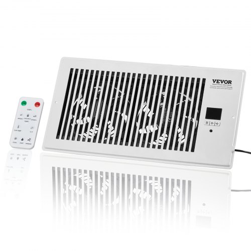 Quiet Register Booster Fan Heating/Cooling 6 x 12 inch with Remote White