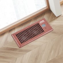 VEVOR Register Booster Fan, Quiet Vent Booster Fan Fits 4” x 10” Register Holes, with Remote Control and Thermostat Control, Adjustable Speed for Heating Cooling Smart Vent, Brown
