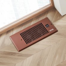VEVOR Register Booster Fan, Quiet Vent Booster Fan Fits 4” x 12” Register Holes, with Remote Control and Thermostat Control, Adjustable Speed for Heating Cooling Smart Vent, Brown