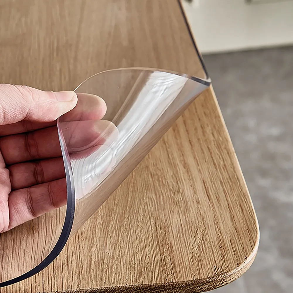 VEVOR Thick Plastic Table Cover 84x 42 Inch Thick Clear Table Protector Clear PVC Tablecloth Table Top Protector 1.5mm Thick Table Cover Rectangular Table Pads for Dining Room Table Desk