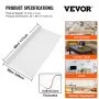 VEVOR Plastic Table Cover, 46"x96"x0.08", Transparent PVC Table Protector, Rectangle Clear Desk Mat, Water Oil Proof Table Cover for Dining Table Coffer Table Kitchen Worktable Dresser Cabinet, etc.
