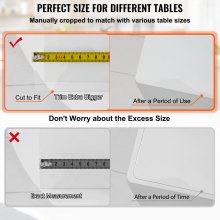 VEVOR Protector de mesa transparente de 110 x 46 pulgadas, protector de escritorio transparente de 2 mm de grosor, protector de mesa de plástico para mesa de comedor