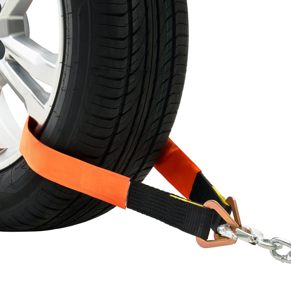 VEVOR Axle Straps, 5.08 cm x 97.536 cm Heavy Duty Axle Tie Down Straps, 5443.1 kg Break Strength Axle Tie Down Straps with D Rings, 4 Pack Heavy Duty Axle Straps, for Car, Trailer, Towing & Hauling