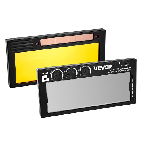 VEVOR Auto Darkening Welding Lens 4.25" x 2", Shade 5-13 Adjustable True Color Welding Lens with Dual Arc Sensors & Gold Coating, Compatible with Most Welding Helmets for TIG, MIG, MMA Applications