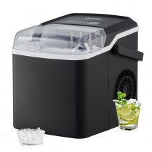 VEVOR Countertop Ice Maker, 9 Cubes Ready in 7 Mins, 26lbs in 24Hrs, Self-Cleaning Portable Ice Maker with Ice Scoop and Basket, Ice Machine with 2 Sizes Bullet Ice for Home Kitchen Office Bar Party