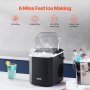 Portable Countertop Ice Maker 26Lbs/24H Self-Cleaning with Scoop Basket Home Bar