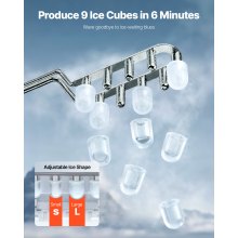 Portable Countertop Ice Maker 26Lbs/24H Self-Cleaning with Scoop Basket Home Bar