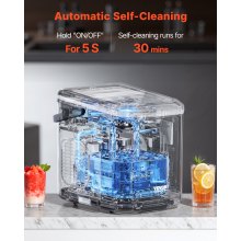Portable Countertop Ice Maker 26Lbs/24H Self-Cleaning with Scoop Basket Home Bar