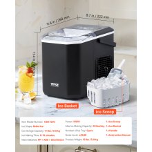 Portable Countertop Ice Maker 26Lbs/24H Self-Cleaning with Scoop Basket Home Bar