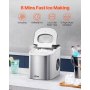 Portable Countertop Ice Maker 33Lbs/24H Self-Cleaning with Scoop Basket Home Bar