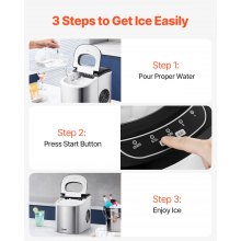 VEVOR Portable Countertop Ice Maker 33Lbs/24H Self-Cleaning with Scoop Basket