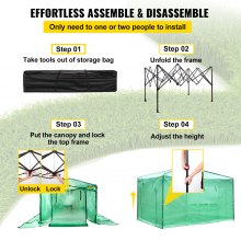 VEVOR 12\'x 8\'x 8\' Pop-Up Greenhouse, Set Up in Minutes, Portable Greenhouse with Doors & Windows. High Strength PE Cover & Powder-Coated Steel Construction