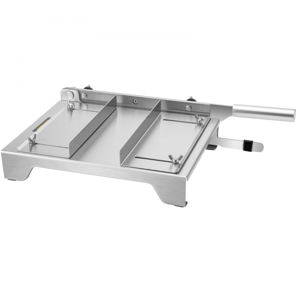 VEVOR Meat Bone Cutter Manual Frozen Meat Slicer Stainless Steel Meat Cutter Machine Bone Cutter with 13.5 inch Blade Ribs Chopper with Blade Sharpener & G-Shaped Clamp for Ribs Lamb Chops Spine, etc.
