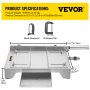 VEVOR Meat Bone Cutter Manual Frozen Meat Slicer Stainless Steel Meat Cutter Machine Bone Cutter with 13.5 inch Blade Ribs Chopper with Blade Sharpener & G-Shaped Clamp for Ribs Lamb Chops Spine, etc.