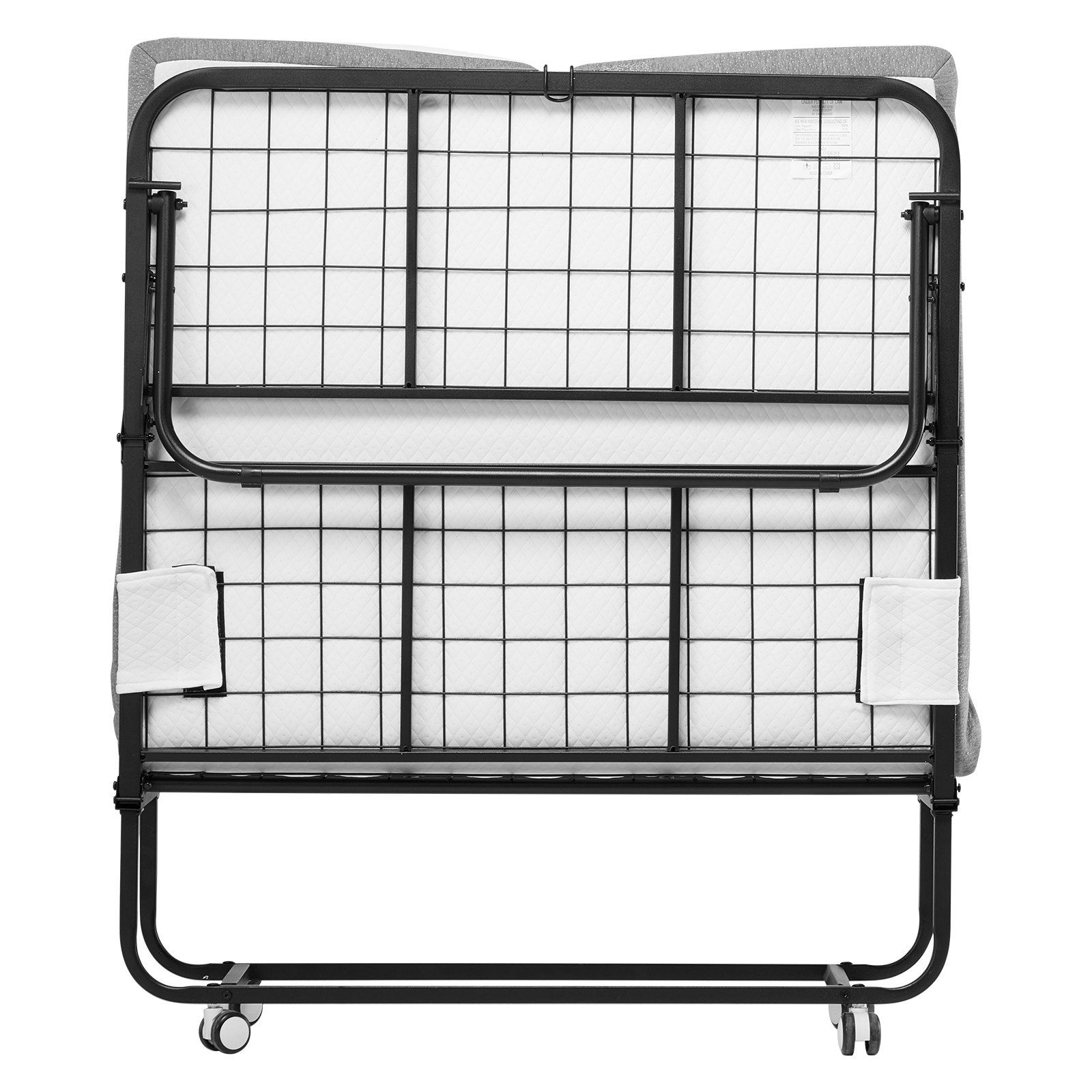 VEVOR Rollaway Bed, 38 in x 75 in Folding Bed with 5 in Mattress, Twin Size Foldable Bed with Sturdy Metal Frame & Memory Foam Mattress, Portable Twin Roll Away Bed with Mattress, for Adults, Guest