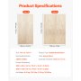 VEVOR Full Size Bunkie Board, 0.4 in Foldable Bed Board Slats with Connection, Wooden Mattress Support for Full Size Bed, Support Under Mattress Boards, Ready to Use, 8 Piece, Burlywood